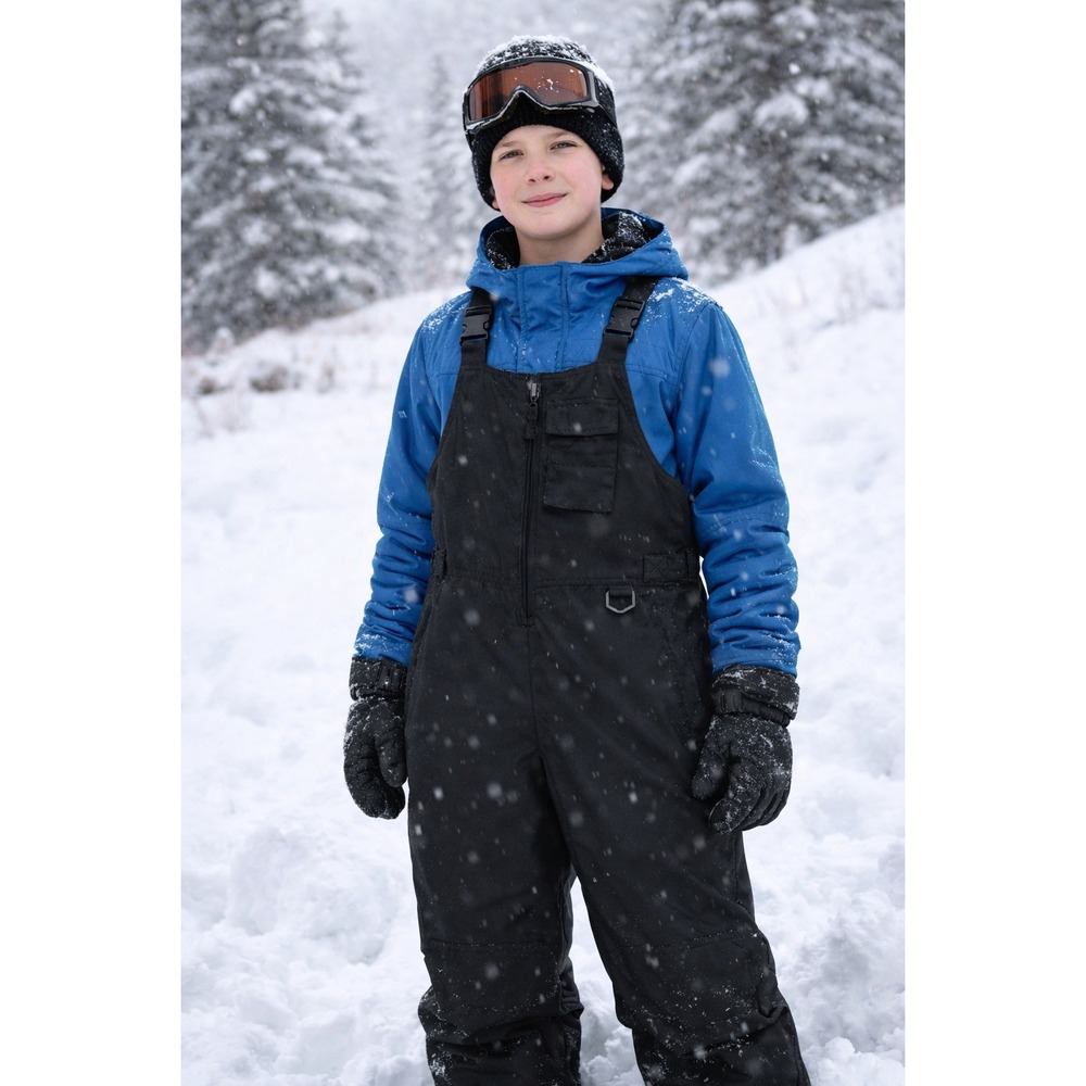 Glaciers Edge Snow Bib Overalls‎ Boys 16/18 Black Insulated Ski Snowboard Winter